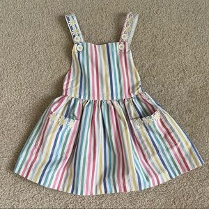 Mini Boden daisy colorful striped adjustable jumper dress size 4T - 5T